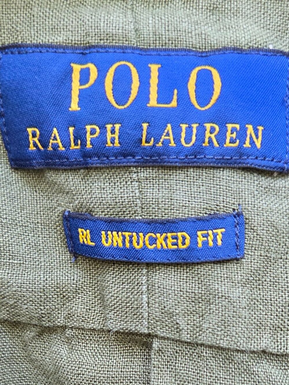 Polo Ralph Lauren Linen Untucked Fit Green Shirt 1/2 Sleeve Approx sz 3X
